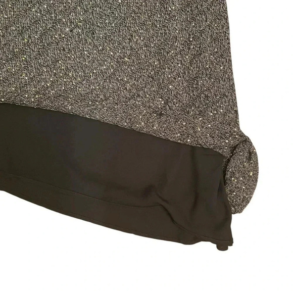 Apt 9 Women's Light Knit Sweater Size L Gray Subtle Sequined Asymmetric Hem - Picture 8 of 12